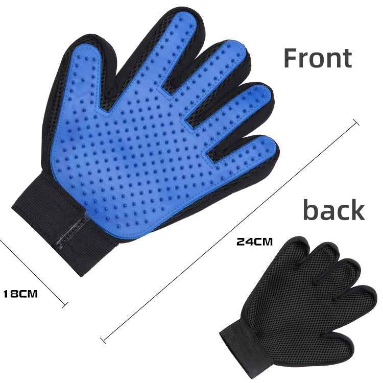 Cat Grooming Glove – Blue Deshedding Mitt for Cats & Dogs