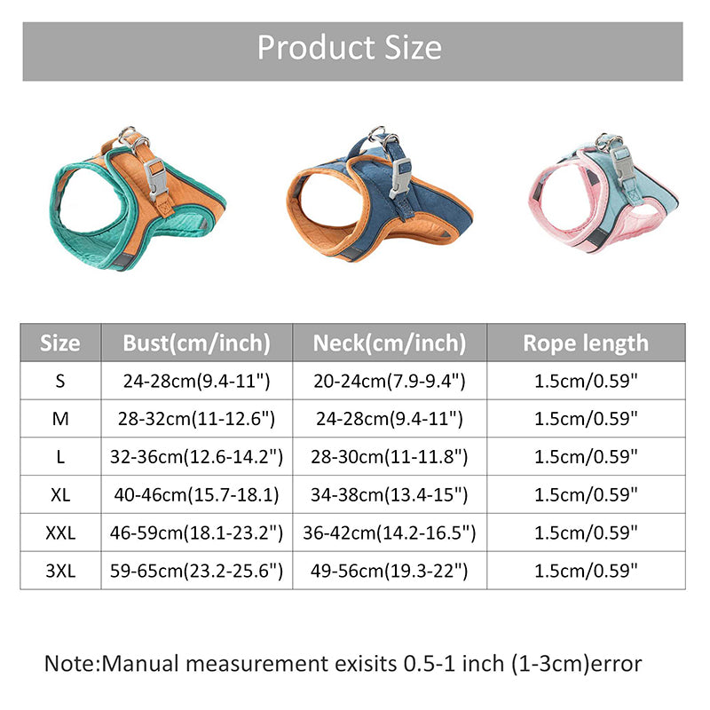 Adjustable Reflective Dog Harness – No-Pull Pet Vest with Leash Set
