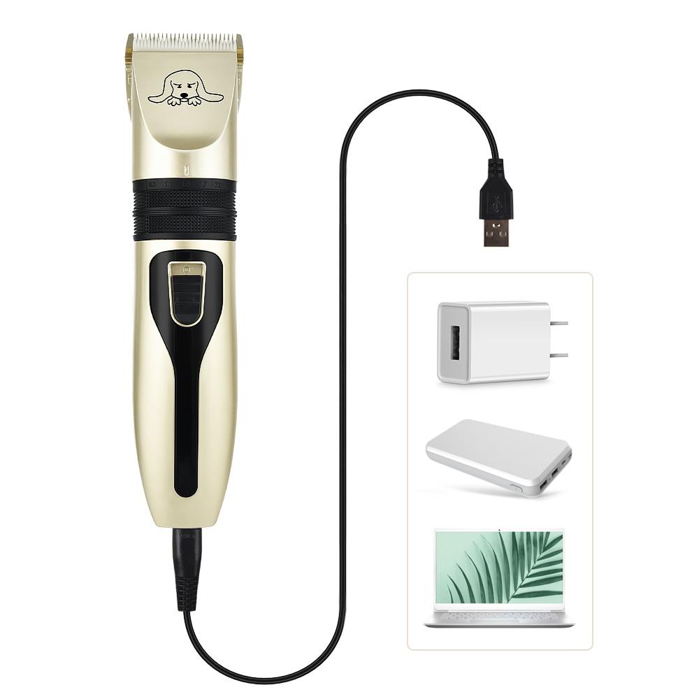 Professional Pet Hair Clipper Set – Quiet Rechargeable Dog & Cat Grooming Kit (Black & Gold)