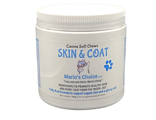 Mario's Choice Skin & Coat Soft Chews for Dogs – Skin & Coat Support Supplement