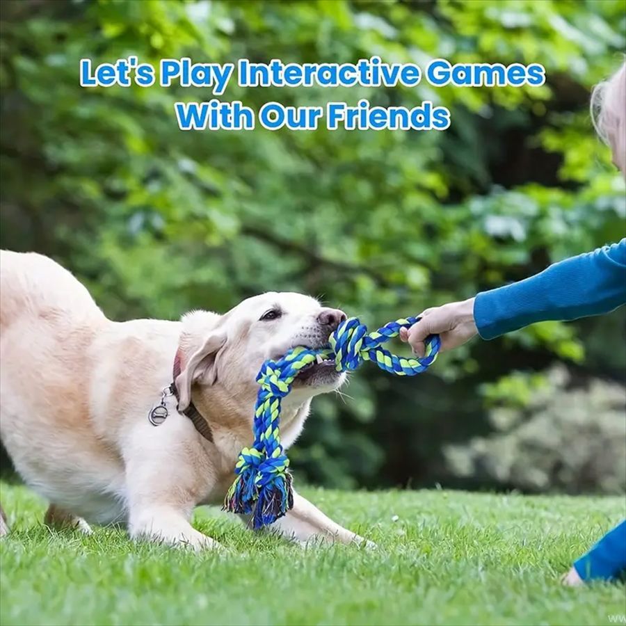 Heavy-Duty Rope Knot Dog Toys – Durable Chew & Tug Toy for Large Breeds, Dental Health & Anxiety Relief