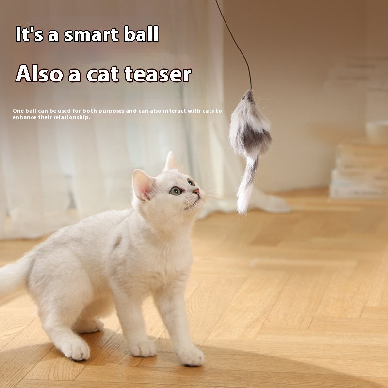 Electric Cat Teaser Ball with Plush Mouse – Interactive Rolling Toy for Cats