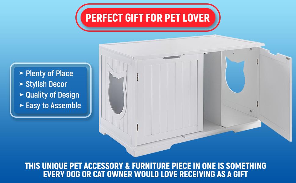 X-Large Cat Washroom Bench Litter Box Enclosure Furniture House (Multi-Color Options)