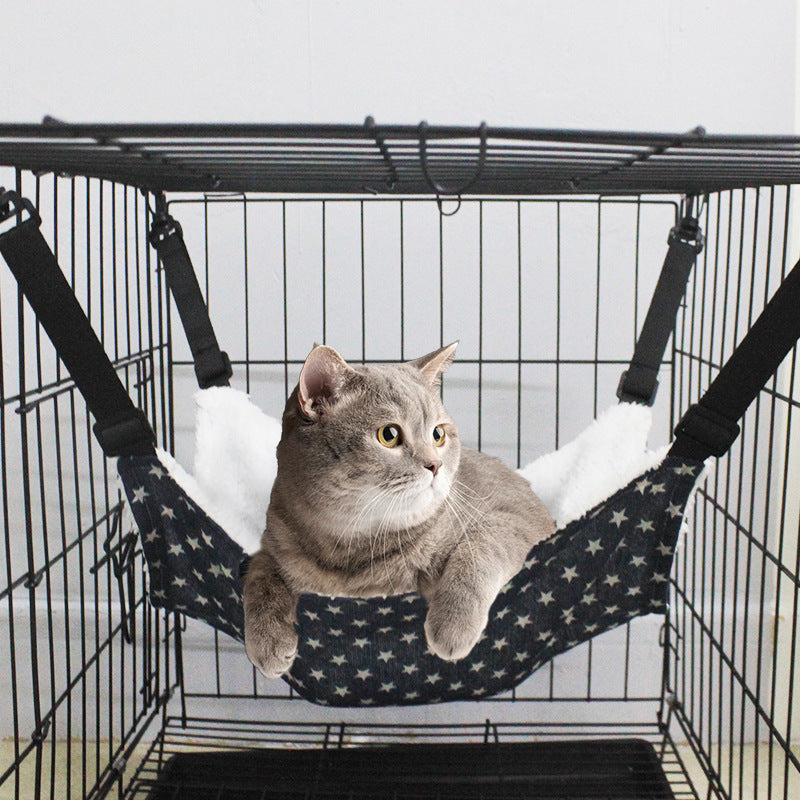 Cozy Cat Hammock Bed – Hanging Cage Hammock with Adjustable Straps (Multiple Sizes & Patterns)