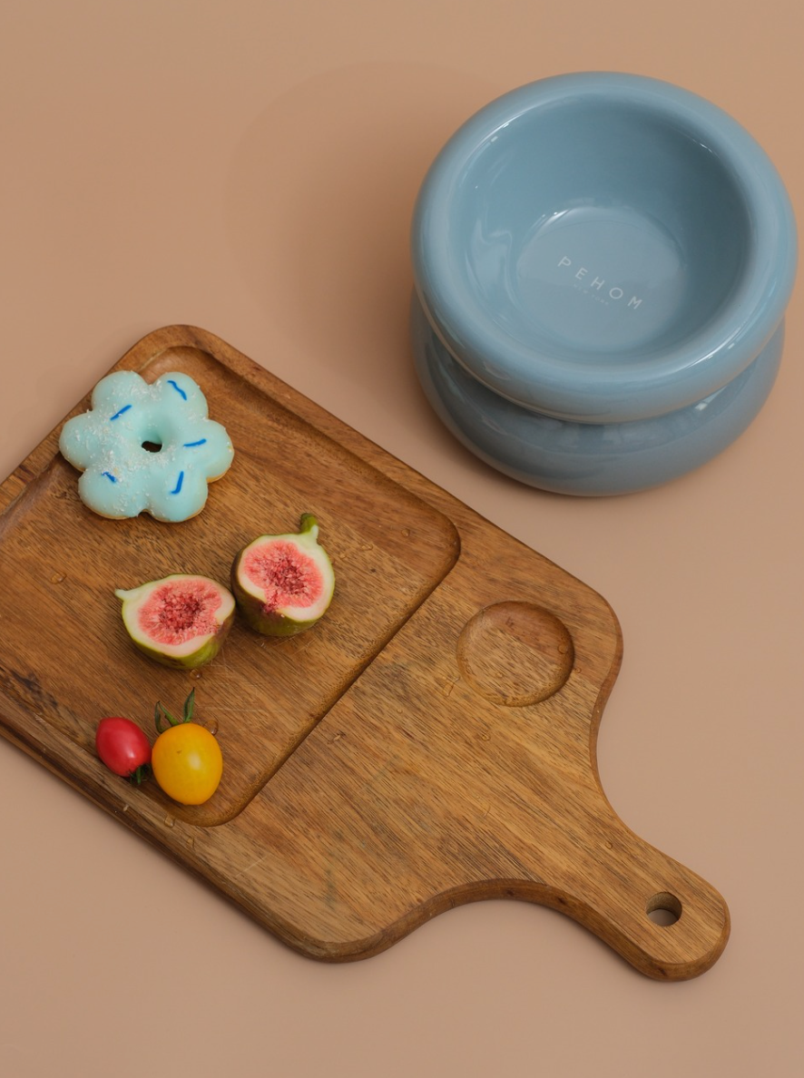 Ergonomic Pet Bowl – Frozen Blue (Anti-Slip, Easy-Clean)