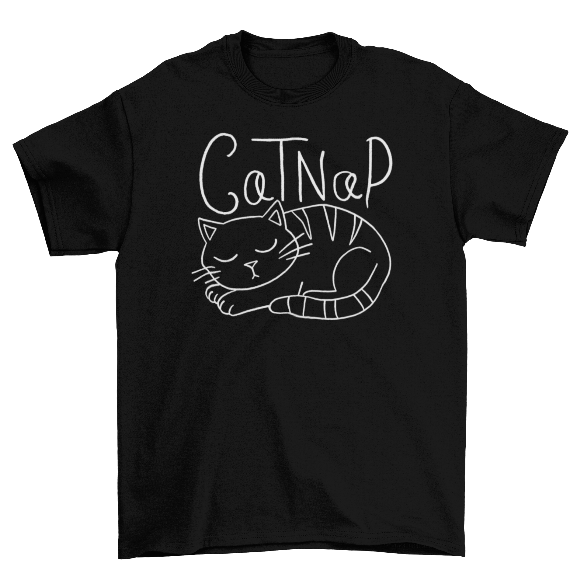 Funny Cat Nap t-shirt – cute sleeping cat graphic unisex tee, cat lover gift
