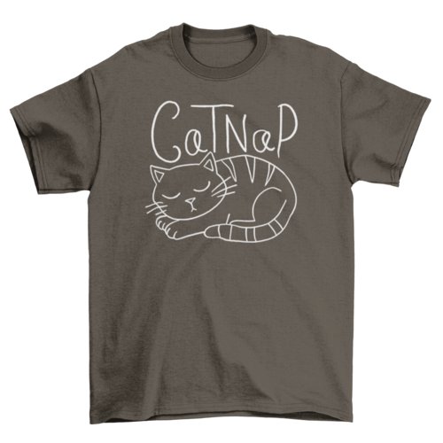 Funny Cat Nap T-Shirt – Cute Sleeping Cat Graphic Tee