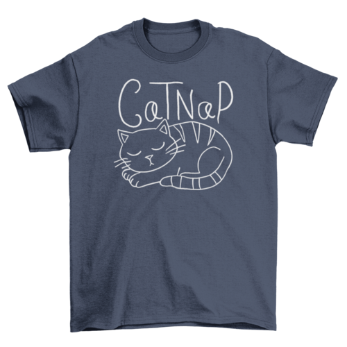 Funny Cat Nap T-Shirt – Cute Sleeping Cat Graphic Tee