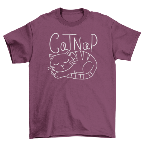 Funny Cat Nap T-Shirt – Cute Sleeping Cat Graphic Tee