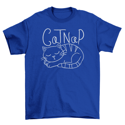 Funny Cat Nap T-Shirt – Cute Sleeping Cat Graphic Tee