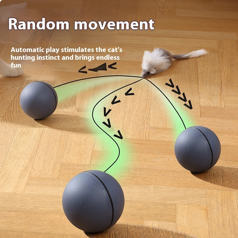Electric Cat Teaser Ball with Plush Mouse – Interactive Rolling Toy for Cats