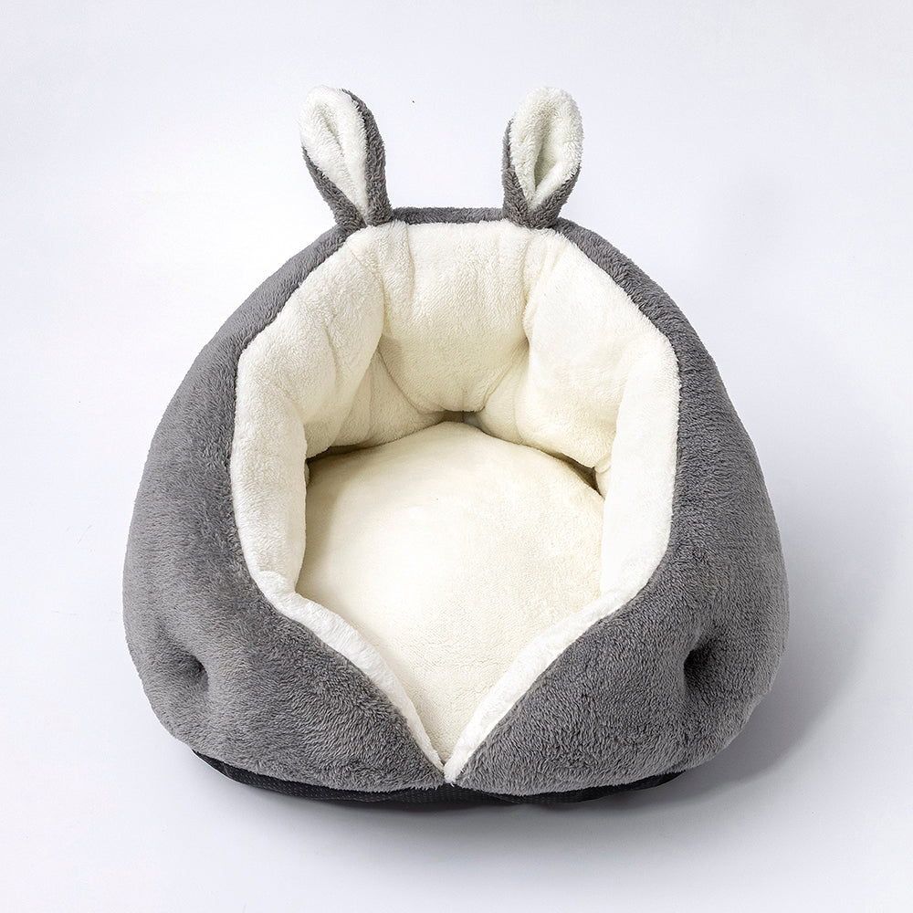 Cozy Bunny Ear Pet Bed – Plush Cave Bed for Cats & Small Dogs