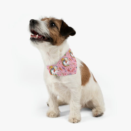 Retro Rainbow Adjustable Pet Bandana Collar