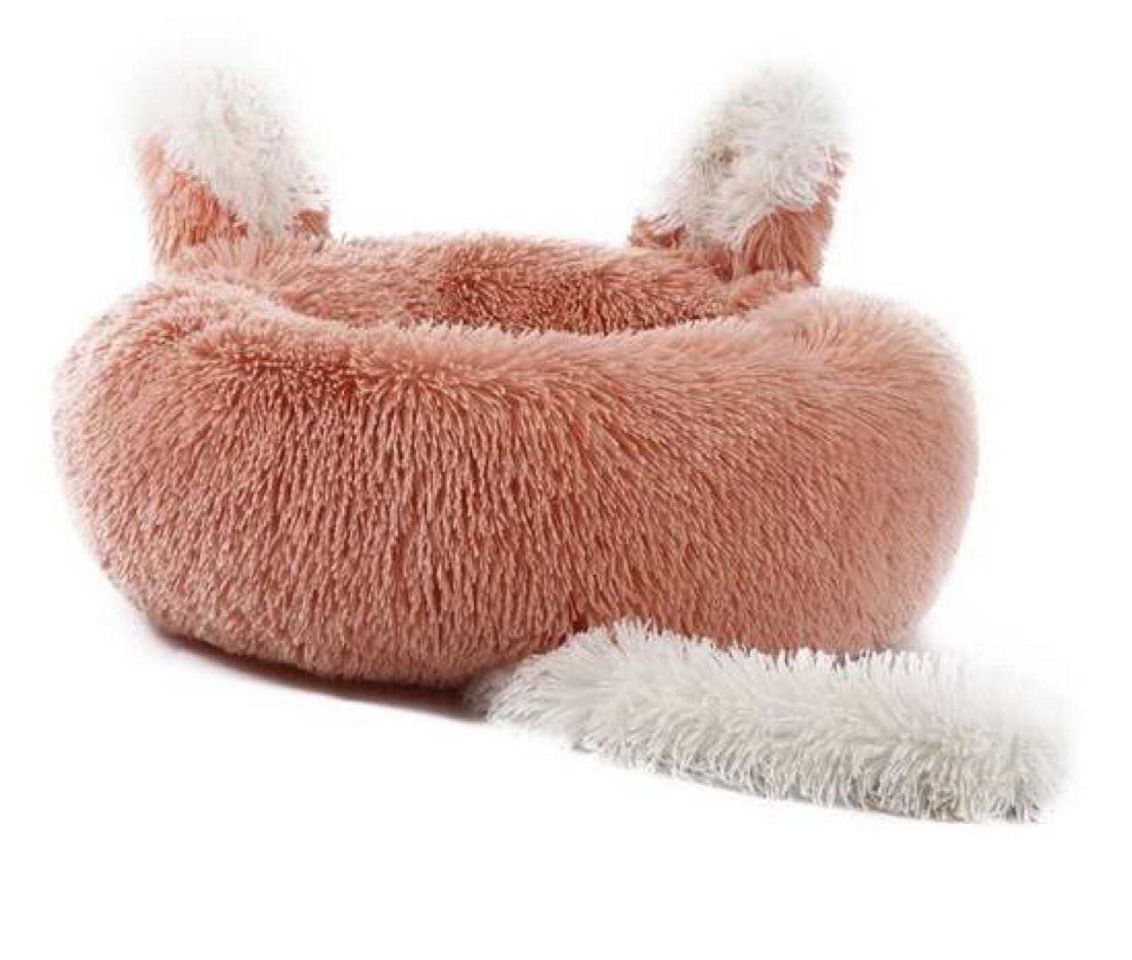 Plush Cat & Small Dog Bed with Ears and Tail – Soft, Cozy, Anti-Skid Base