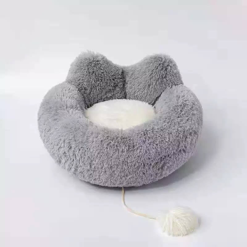 Cozy Plush Cat Bed – Donut Design