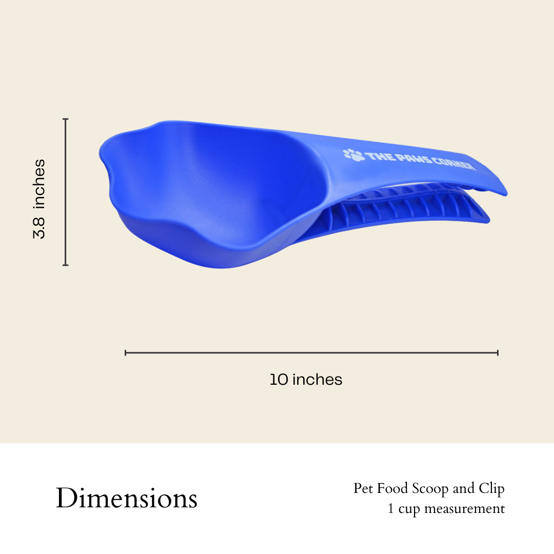 2-in-1 Paw-Shaped Durable and Sturdy Pet Food Scoop & Bag Clip – 1 Cup Measuring Tool for Dogs and Cats