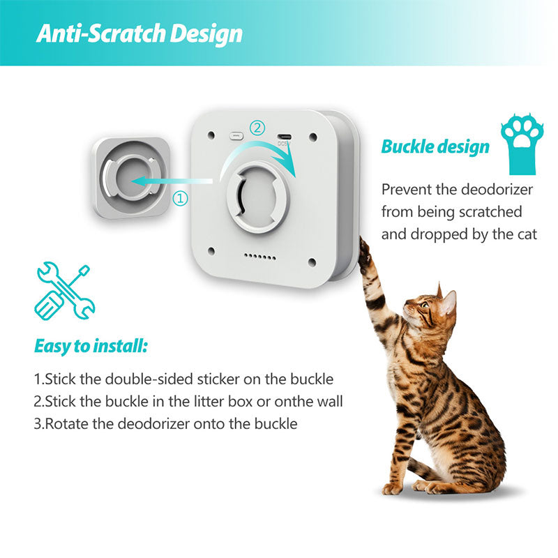 Smart Cat Litter Box Odor Purifier – Automatic Deodorizer & Air Cleaner for Pets