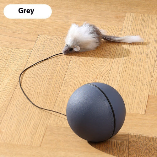 Electric Cat Teaser Ball with Plush Mouse – Interactive Rolling Toy for Cats