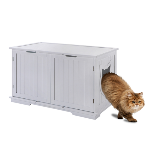 X-Large Cat Washroom Bench Litter Box Enclosure Furniture House (Multi-Color Options)