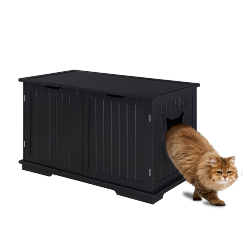 X-Large Cat Washroom Bench Litter Box Enclosure Furniture House (Multi-Color Options)
