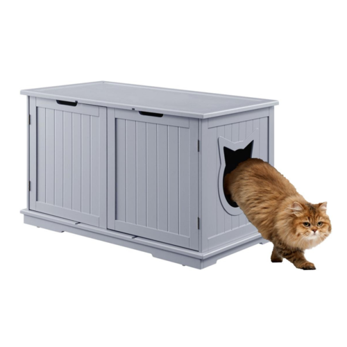 X-Large Cat Washroom Bench Litter Box Enclosure Furniture House (Multi-Color Options)
