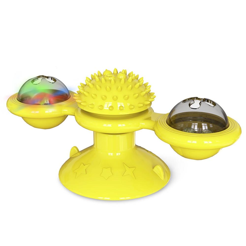 Interactive Cat Toy – Whirling LED Balls with Suction Base