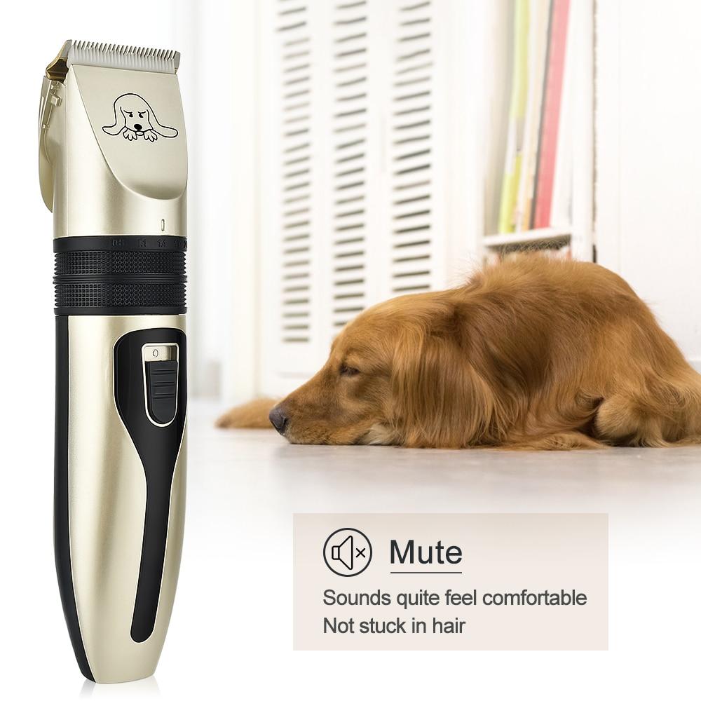 Professional Pet Hair Clipper Set – Quiet Rechargeable Dog & Cat Grooming Kit (Black & Gold)