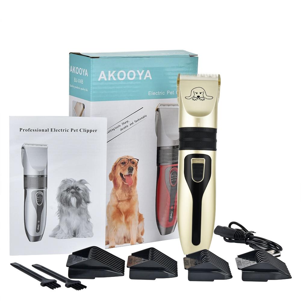 Professional Pet Hair Clipper Set – Quiet Rechargeable Dog & Cat Grooming Kit (Black & Gold)