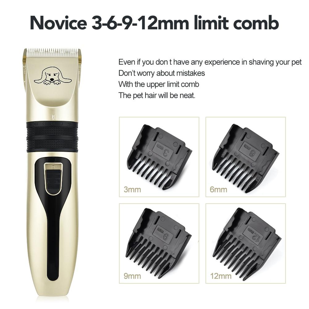 Professional Pet Hair Clipper Set – Quiet Rechargeable Dog & Cat Grooming Kit (Black & Gold)