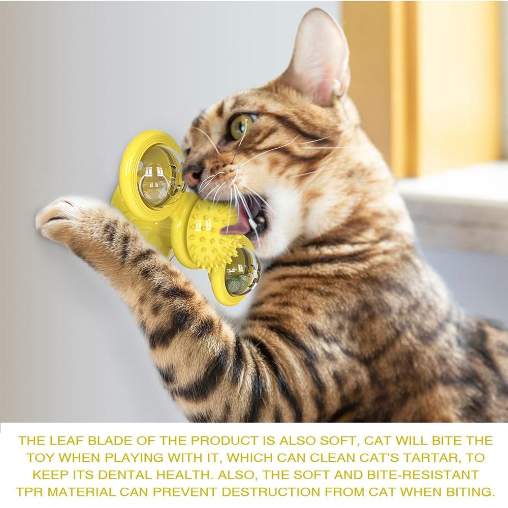 Interactive Cat Toy – Whirling LED Balls with Suction Base