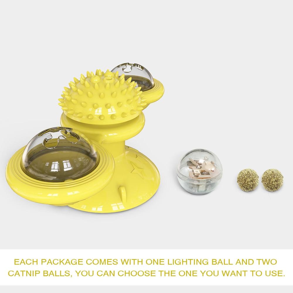Interactive Cat Toy – Whirling LED Balls with Suction Base
